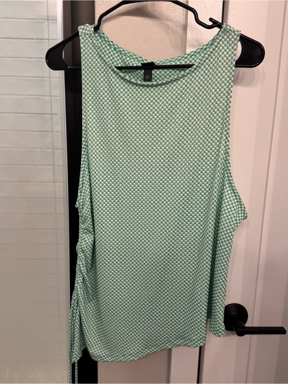 Sleeveless Green Checkered Women’s Tank Top